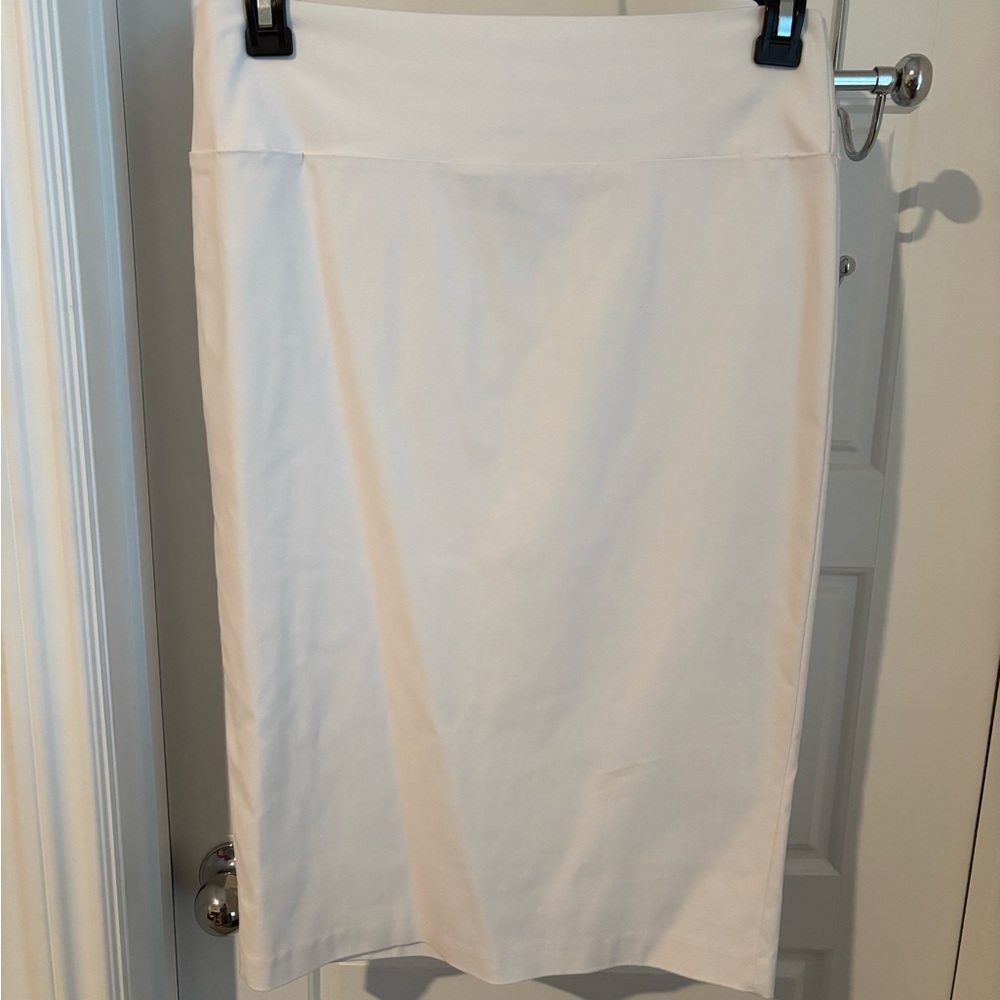 White Midi Pencil Skirt for Work